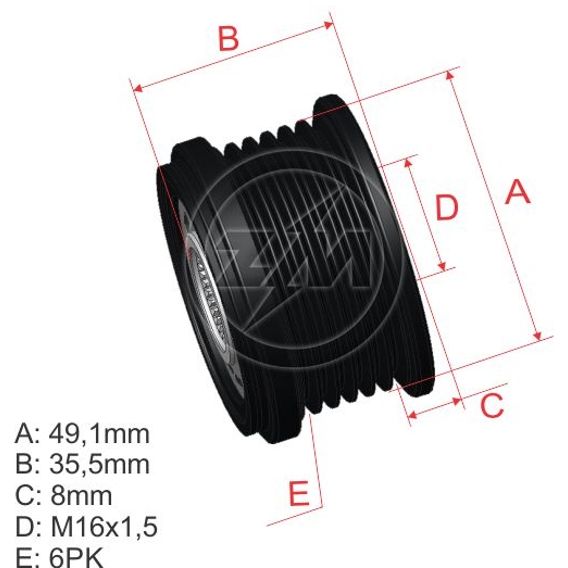 Polia do Alternador OAP - ZM - 96.001.21