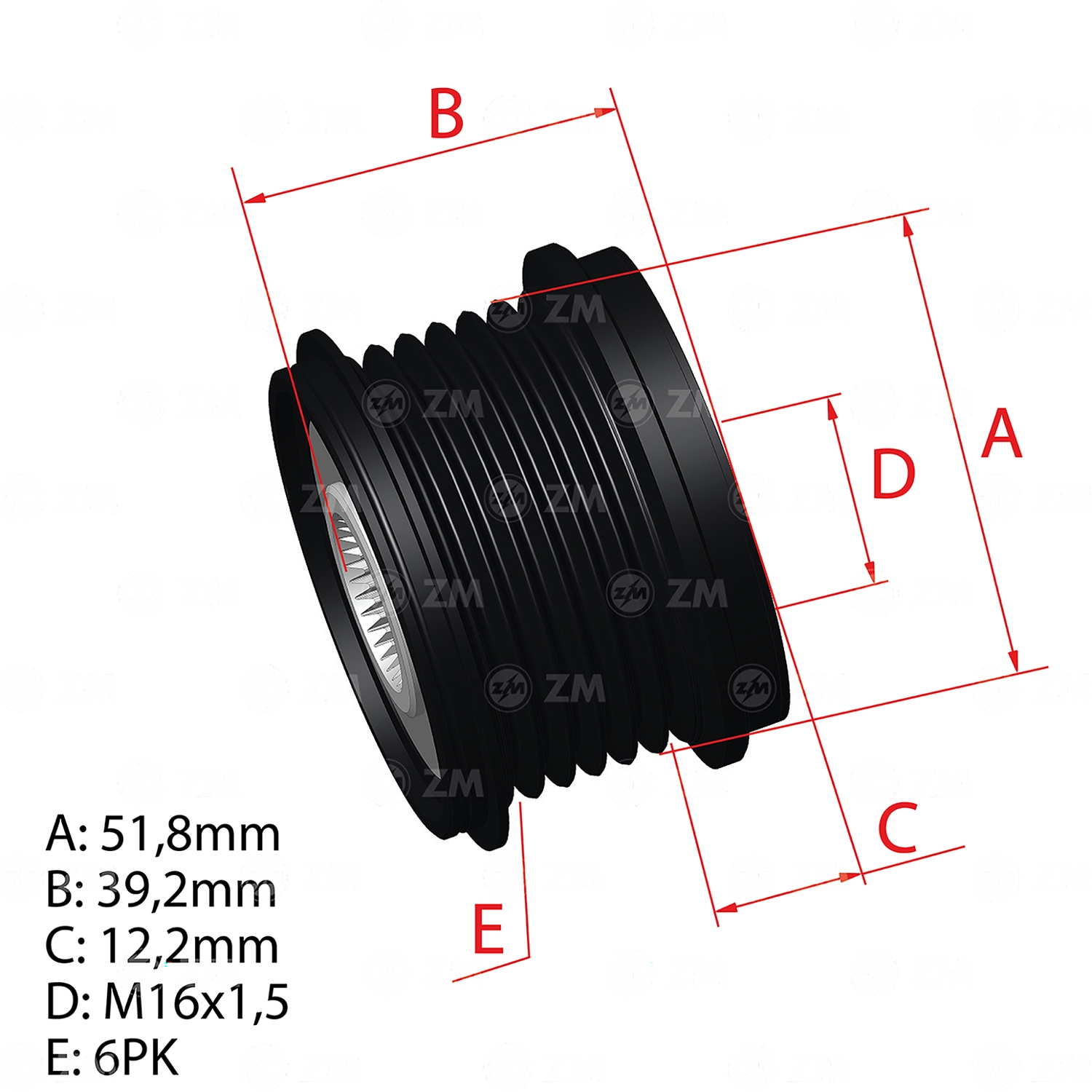 Polia do Alternador OAP - ZM - 96.001.25