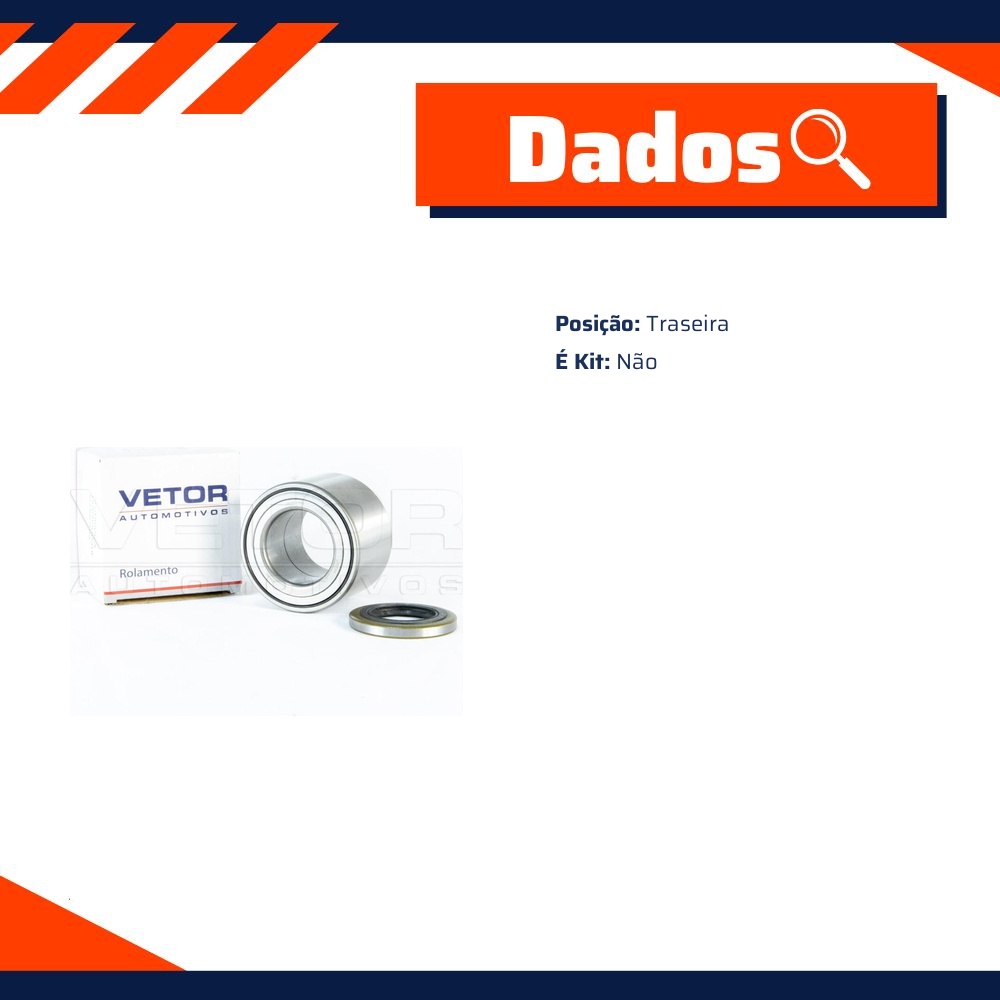 Kit Rolamento de Roda Traseira para Ford Ranger - Vetor - VK0070RT