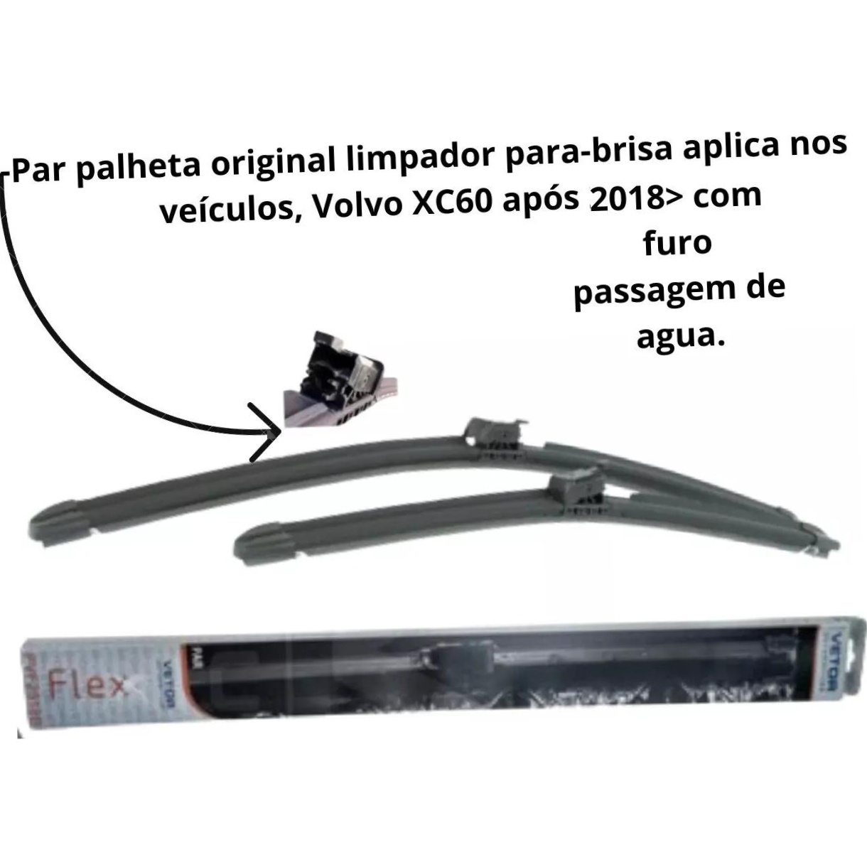 Palheta Motorista e Passageiro para Volvo XC60 - Vetor - PVF2619X