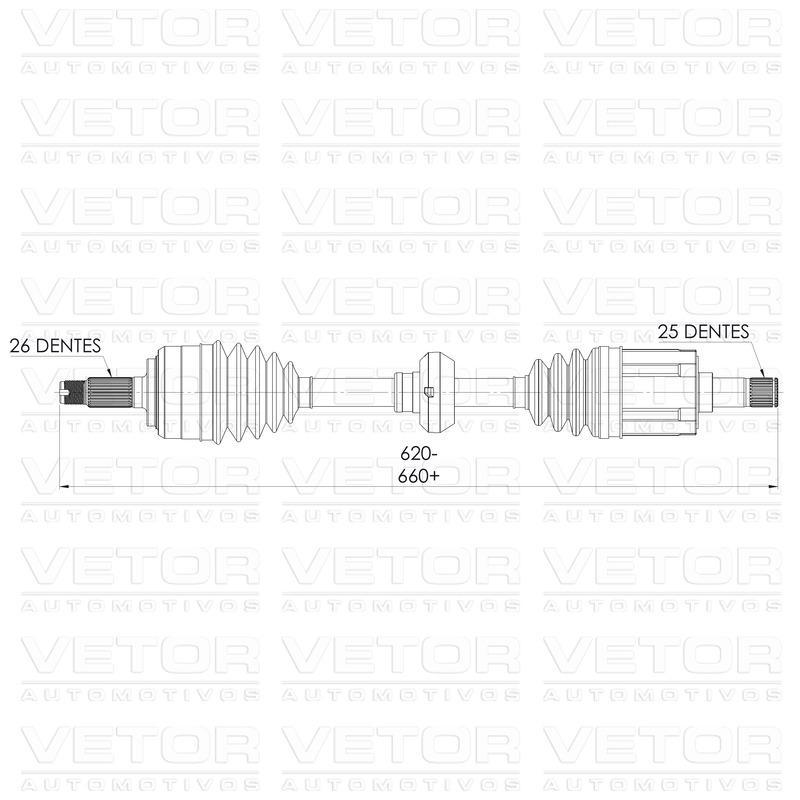 Semieixo Esquerdo para Honda Civic - Vetor - VT9995