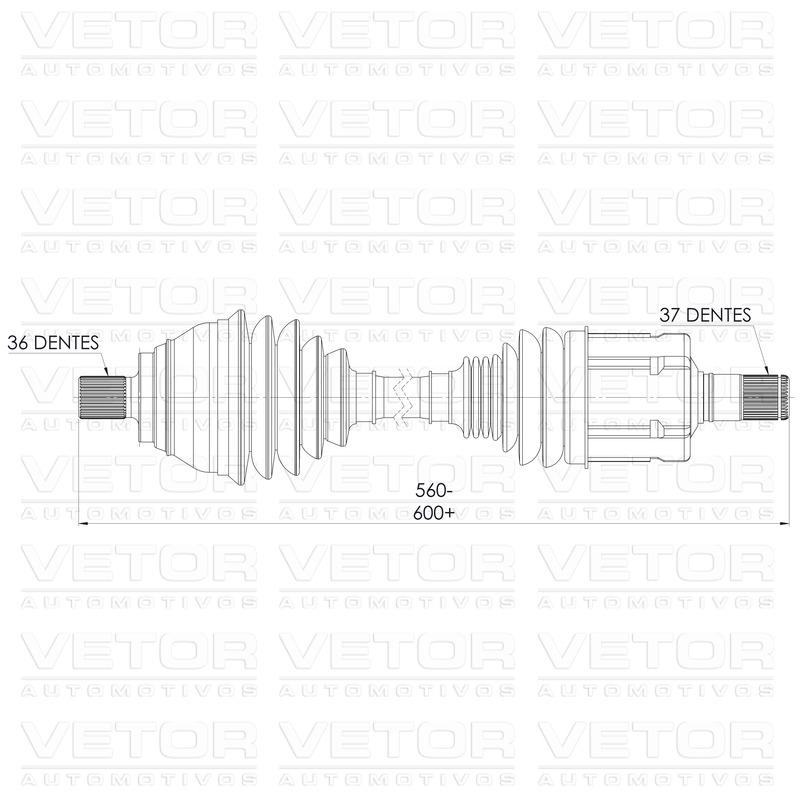 Semieixo Esquerdo para AUDI Q3 - Vetor - VT9931