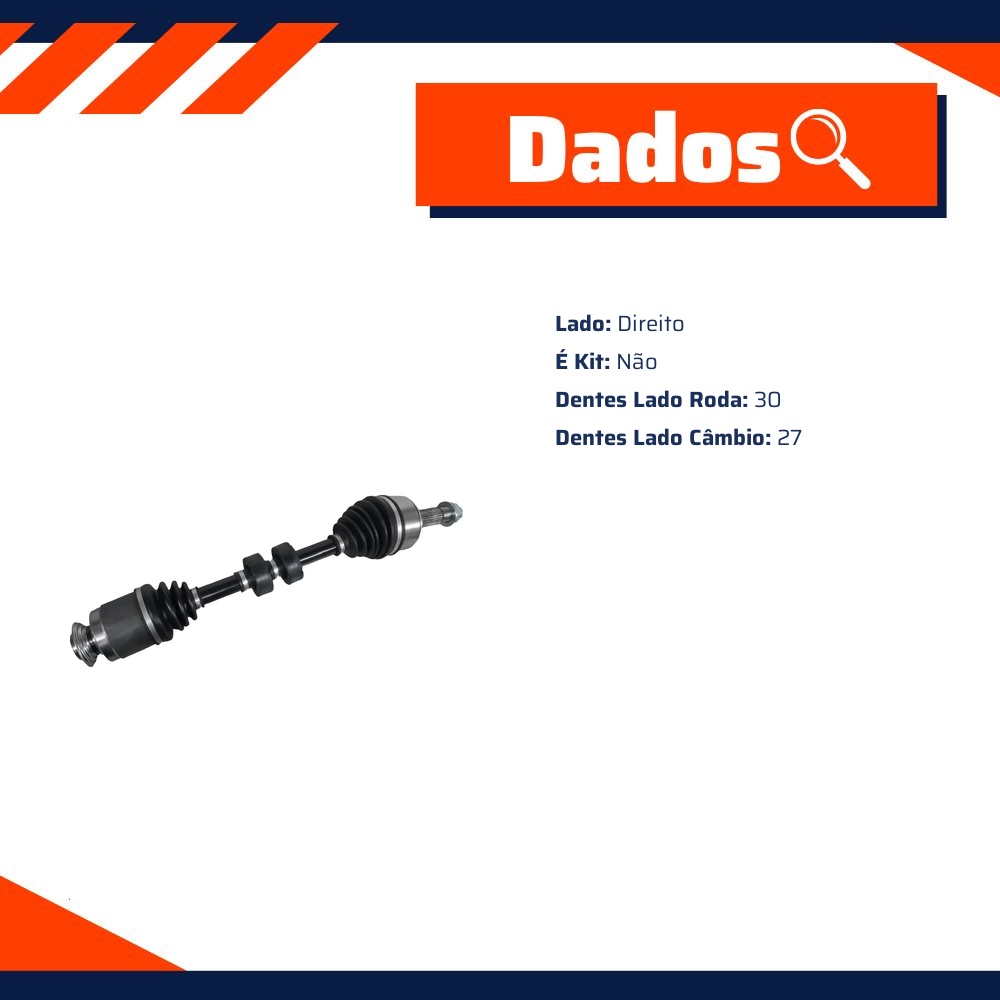 Semieixo Direito para Honda HR-V - Vetor - VT9966