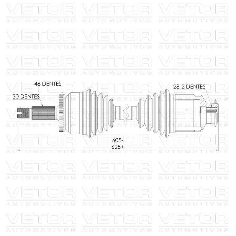 Semieixo Direito para Hyundai Tucson - Vetor - VT9957