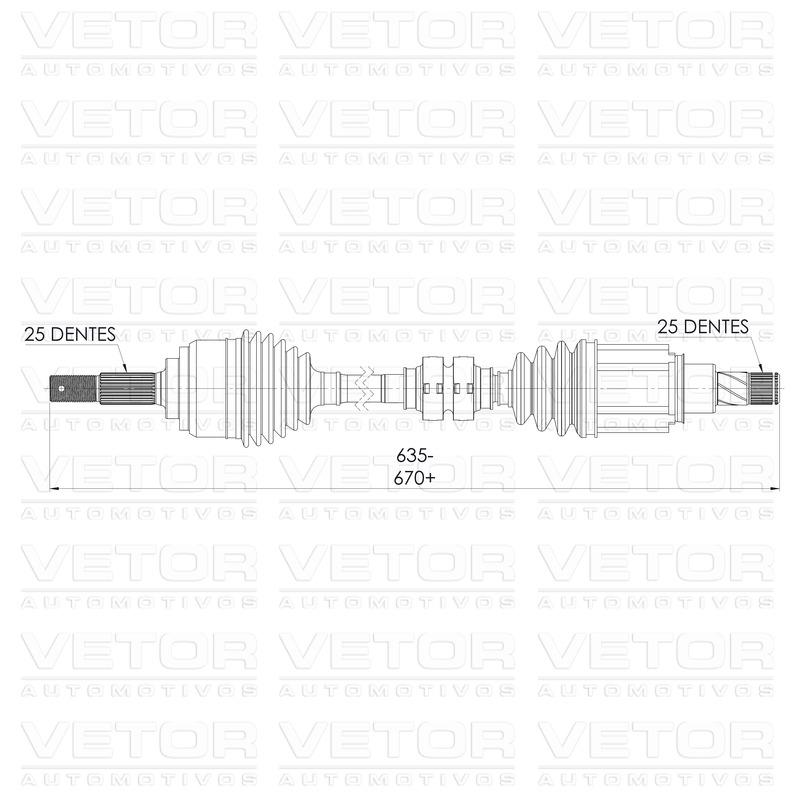 Semieixo Esquerdo para Nissan Versa - Vetor - VT9990