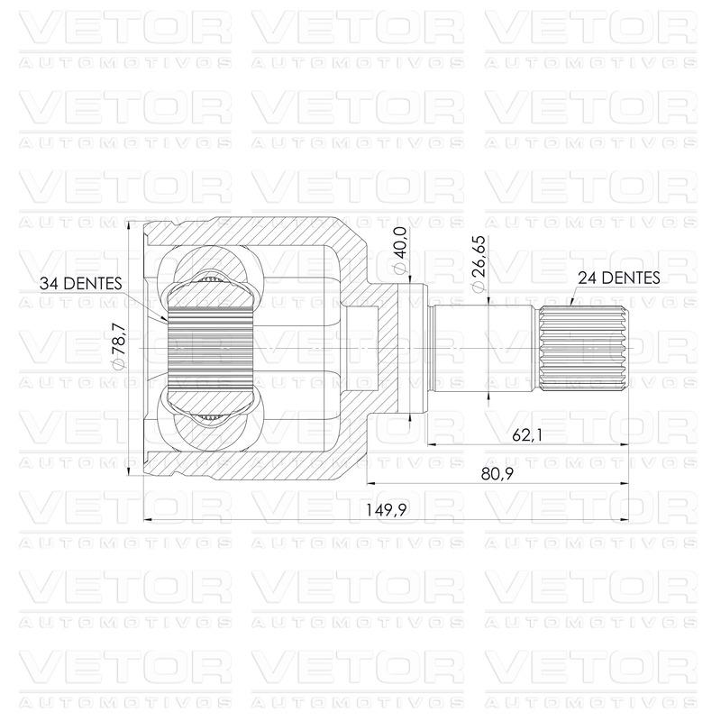 Tulipa Esquerda para Citroen Xsara Picasso - Vetor - VT5988