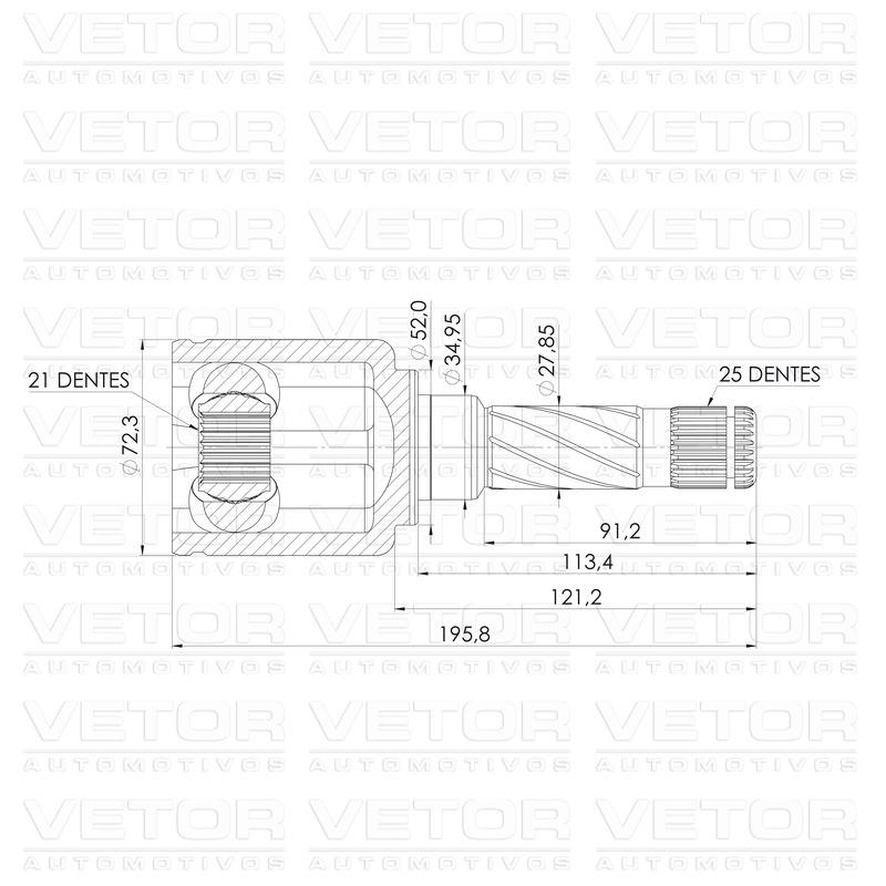 Tulipa Direita ou Esquerda para Ford Ecosport - Vetor - VT5979