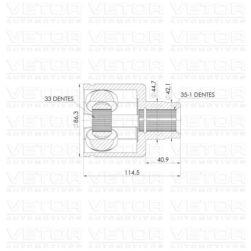 Tulipa Direita para Ford Mondeo - Vetor - VT5841