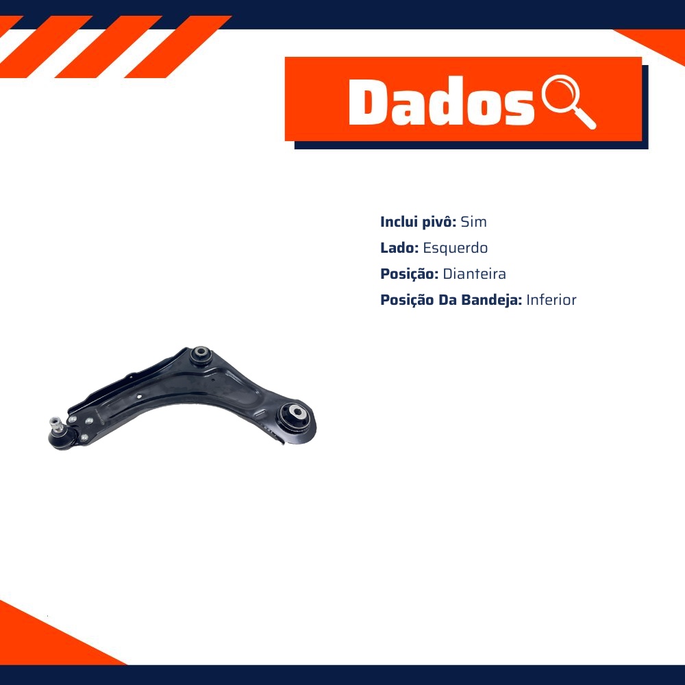 Bandeja Inferior Dianteira Esquerda para Renault Fluence - IMA - ALB-9869EP