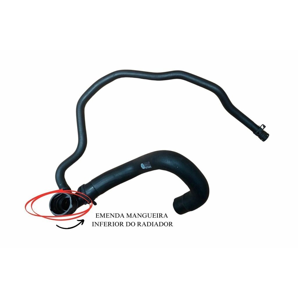 Emenda Mangueira Inferior do Radiador Lado Esquerdo para Jeep Compass e Renegade - MG Mangueiras - MG1860