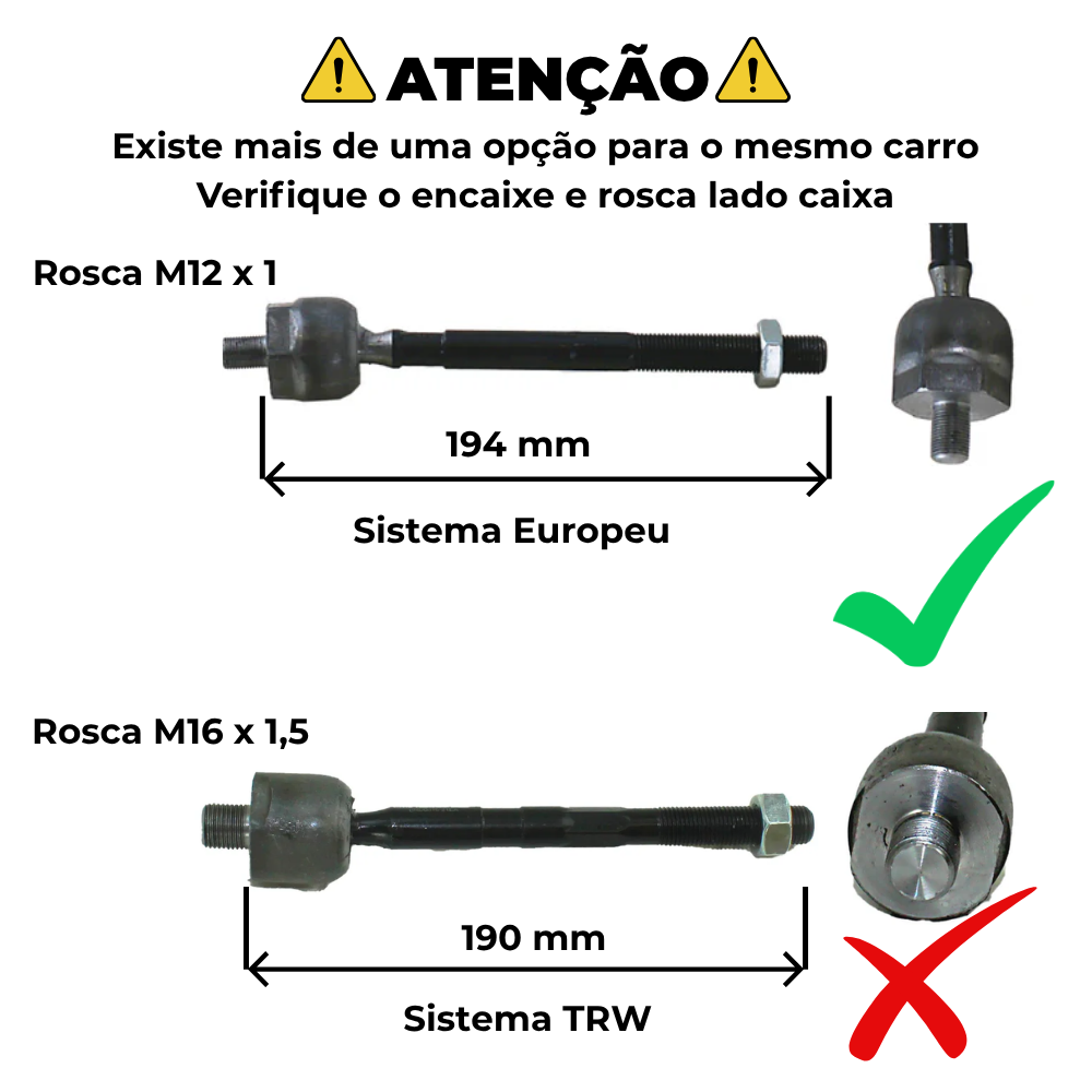 Terminal Axial de Direção para Renault Logan e Sandero - Ampri - 69404