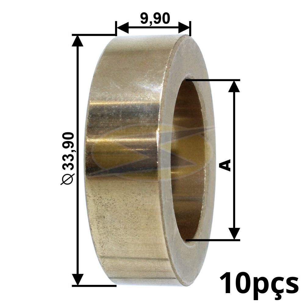 Jogo 10 Bucha Sinterizadas para Motor de Partida - Unifap - BC1018100