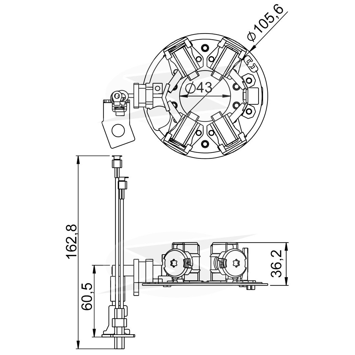 Porta Escovas para Motor de Partida - Unifap - 13824