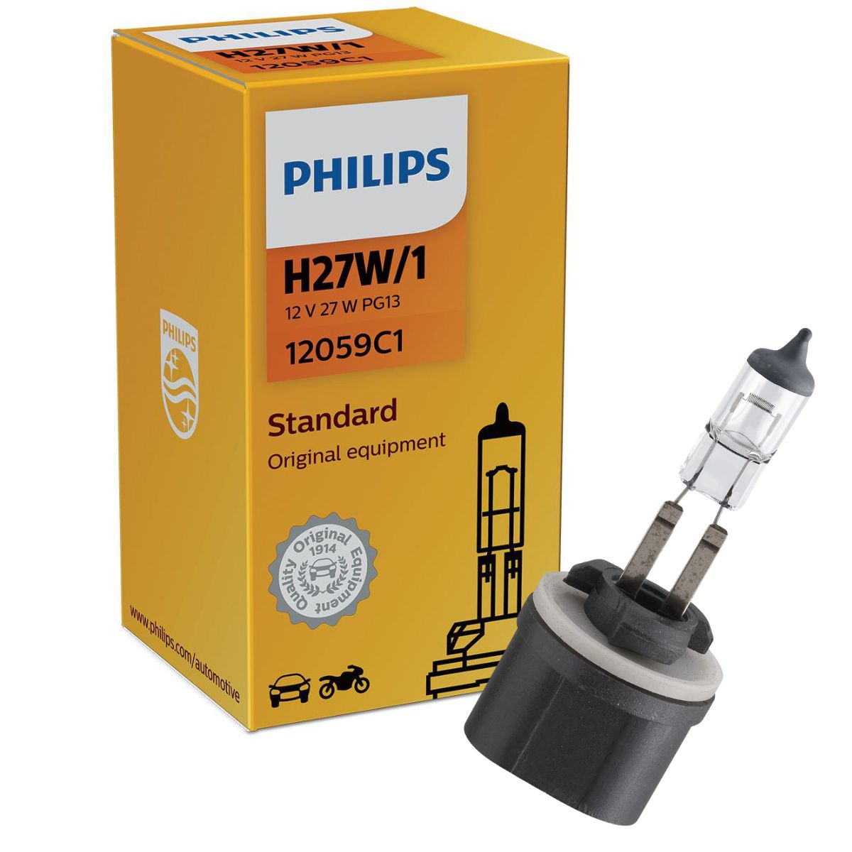 Lâmpada do Farol H27/1 12V - Philips - 12059C1