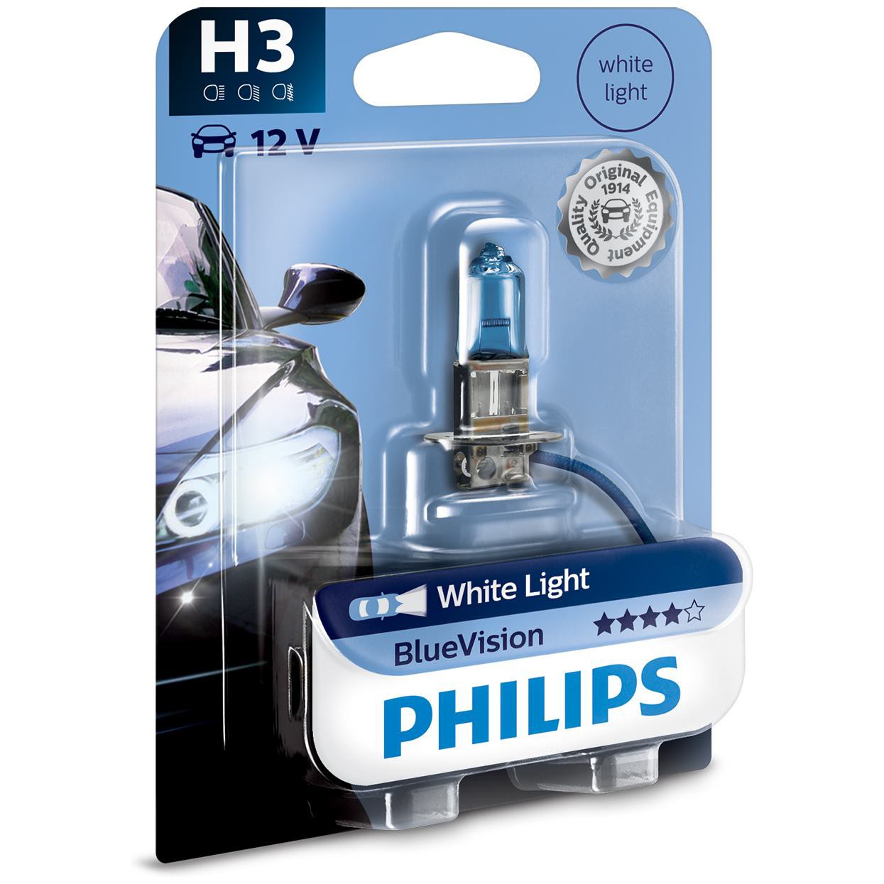 Lâmpada do Farol H3 12V BLUE VISION 3700K - Philips - 12336BVB1