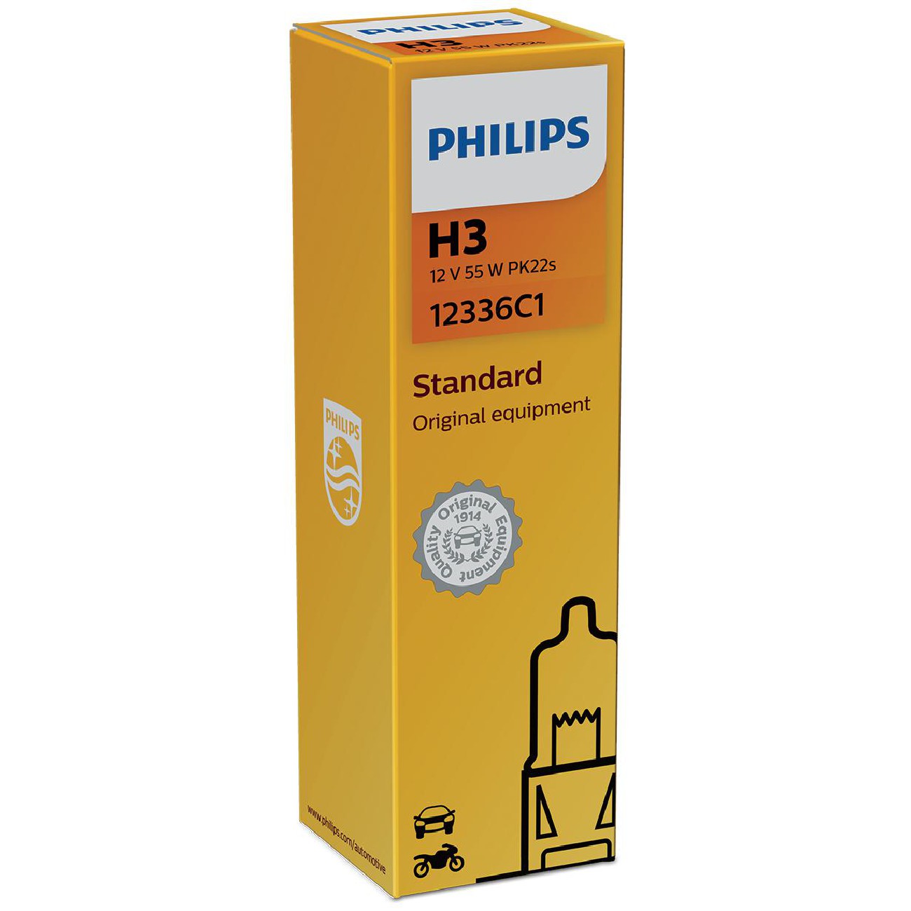 Lâmpada do Farol H3 12V - Philips - 12336C1