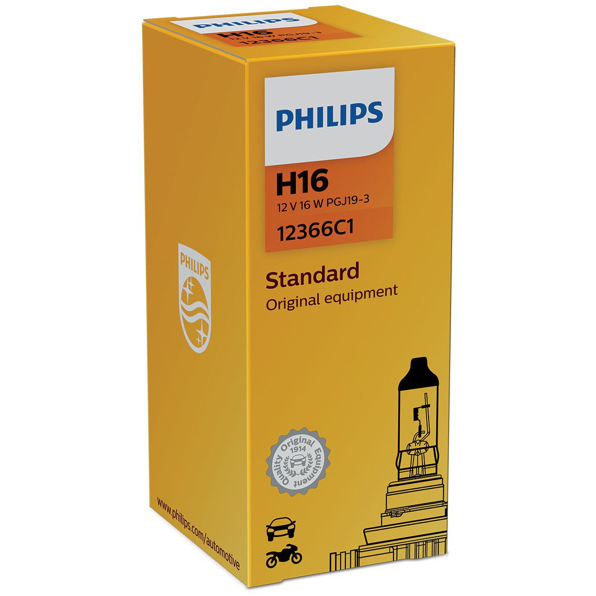 Lâmpada do Farol H16 12V - Philips - 12366C1