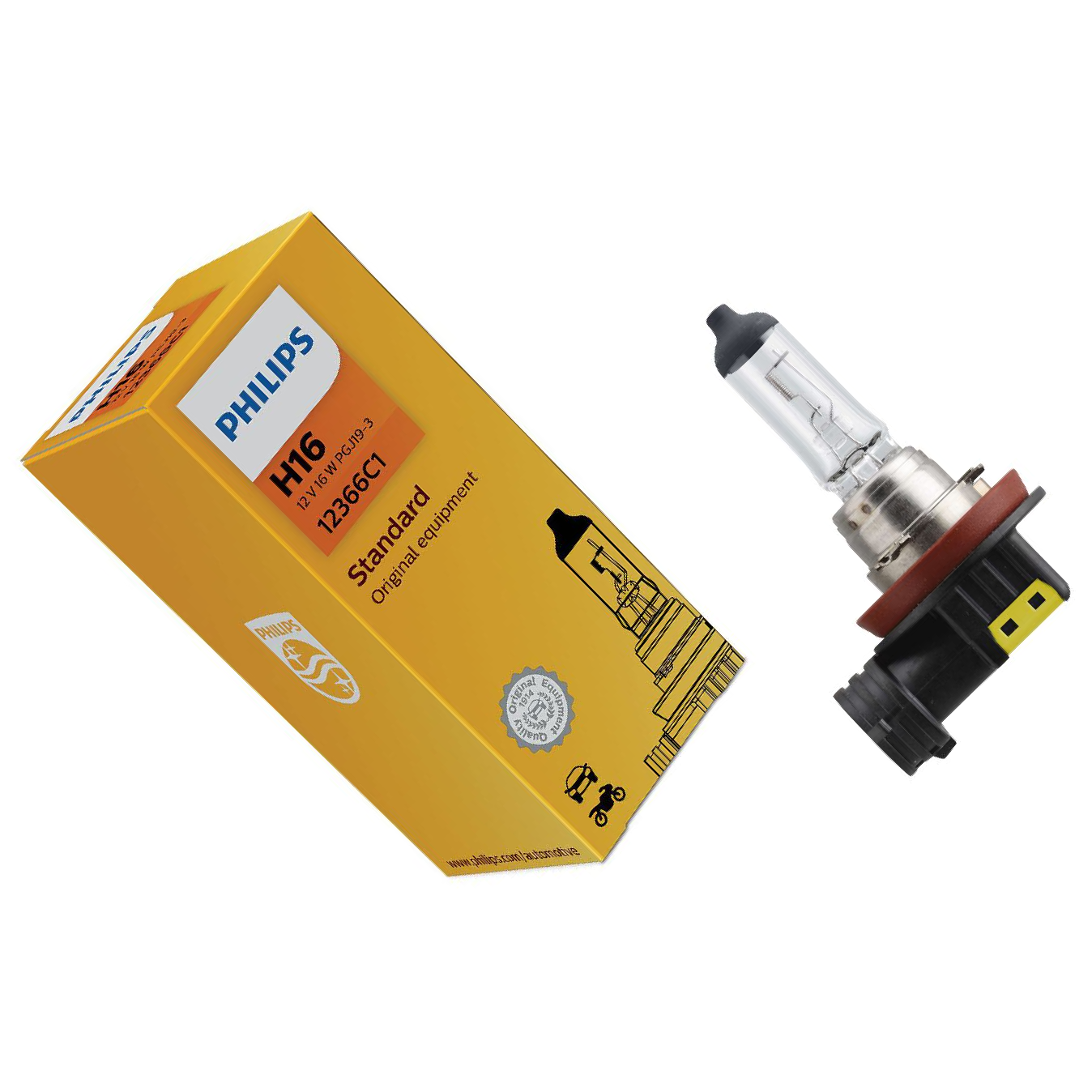 Lâmpada do Farol H16 12V - Philips - 12366C1