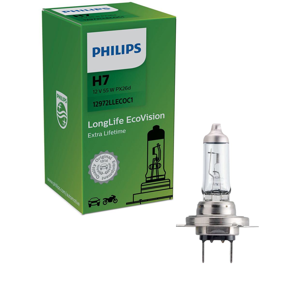 Lâmpada do Farol H7 12V LONG LIFE ECOVISION - Philips - 12972LLECOC1
