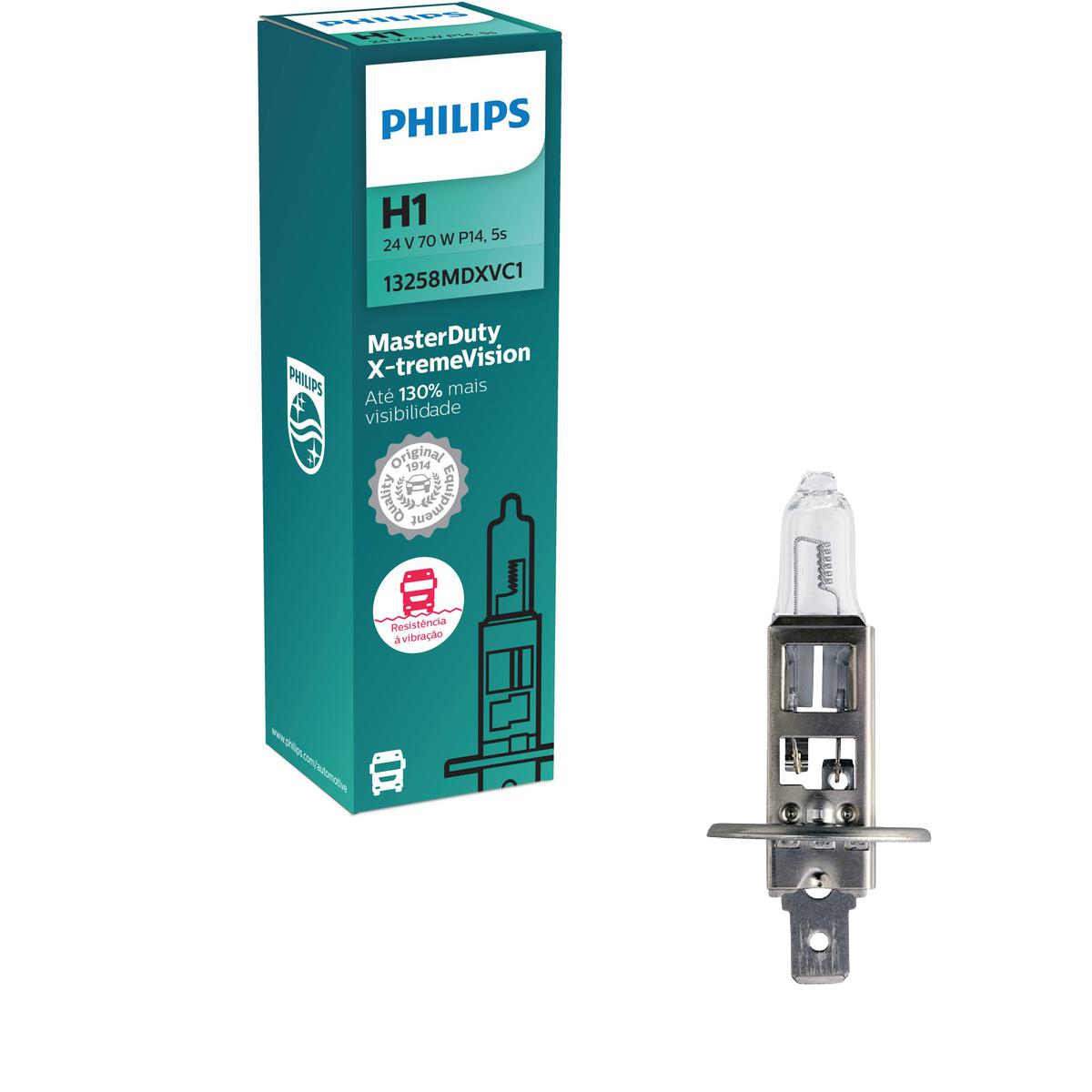 Lâmpada do Farol H1 24V MASTER DUTY X-TREME VISION - Philips - 13258MDXVC1