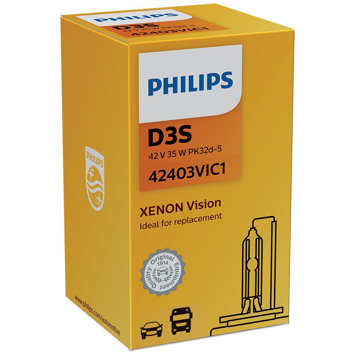 Lâmpada do Farol Xenon D3S 35W - Philips - 42403VIC1