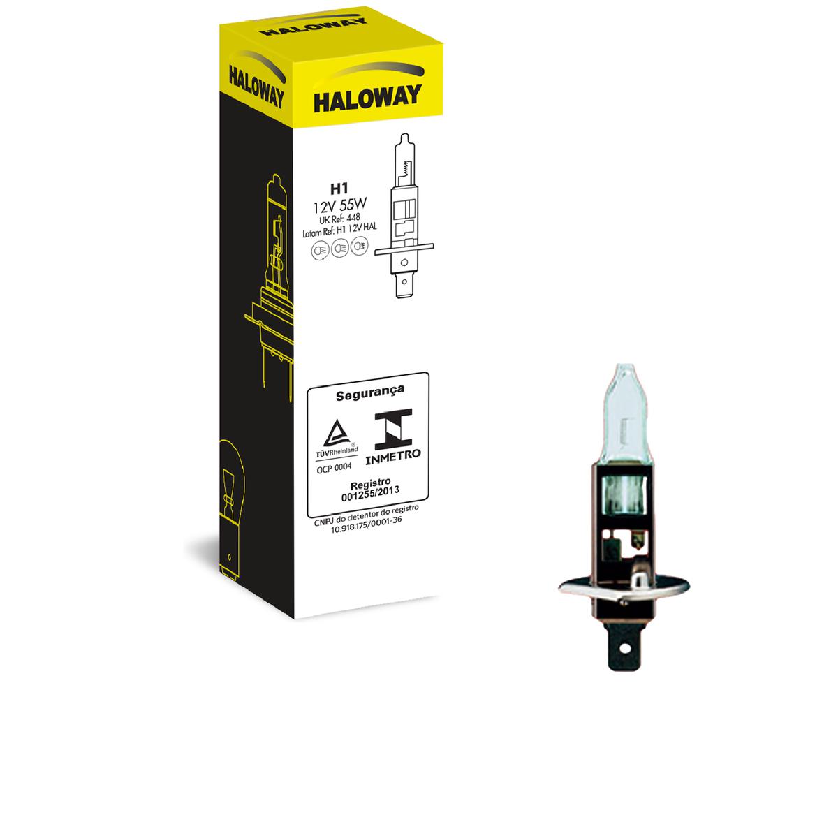 Lâmpada do Farol H1 12V - Haloway - H1 12V HAL