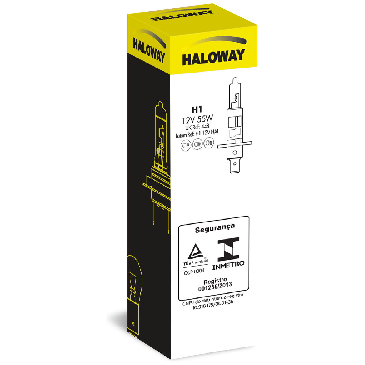 Lâmpada do Farol H1 12V - Haloway - H1 12V HAL