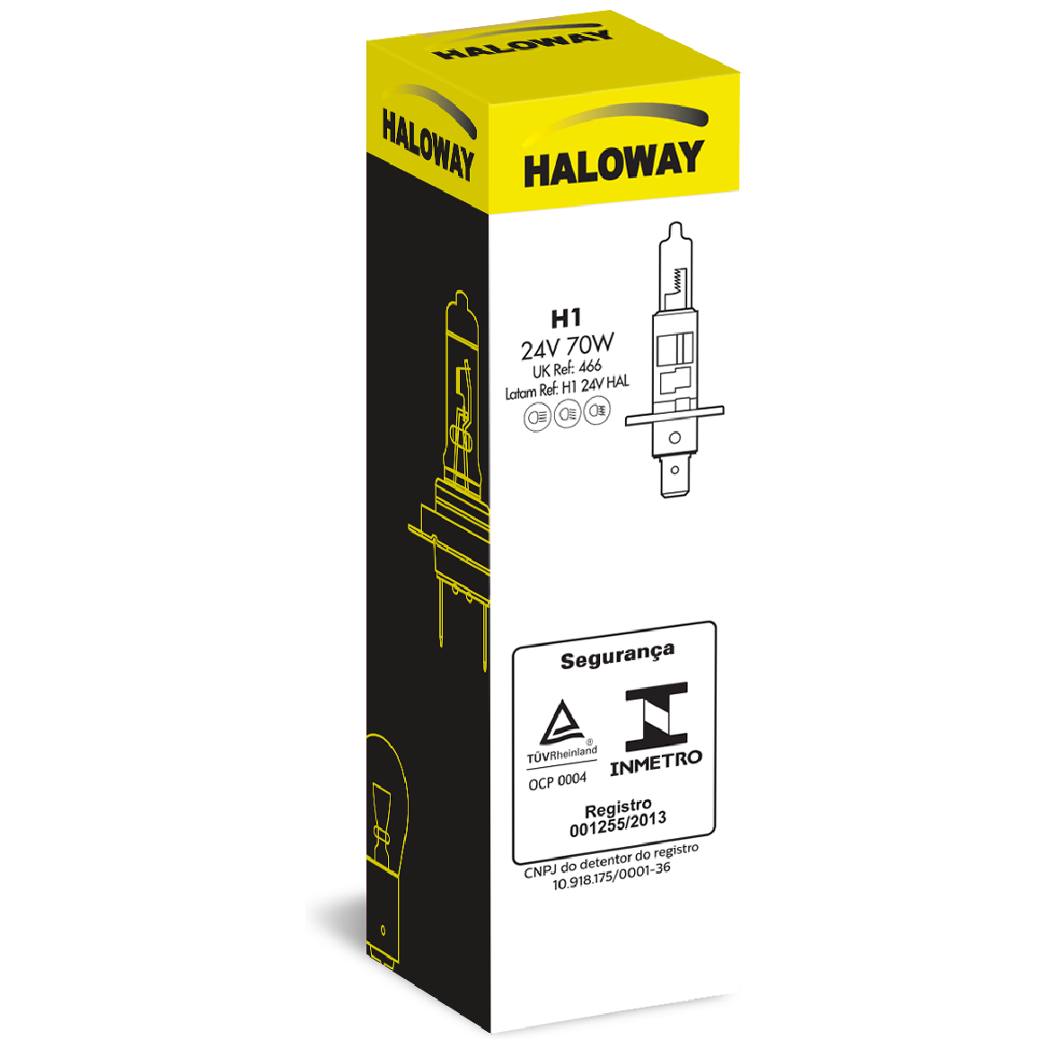 Lâmpada do Farol H1 24V - Haloway - H1 24V HAL
