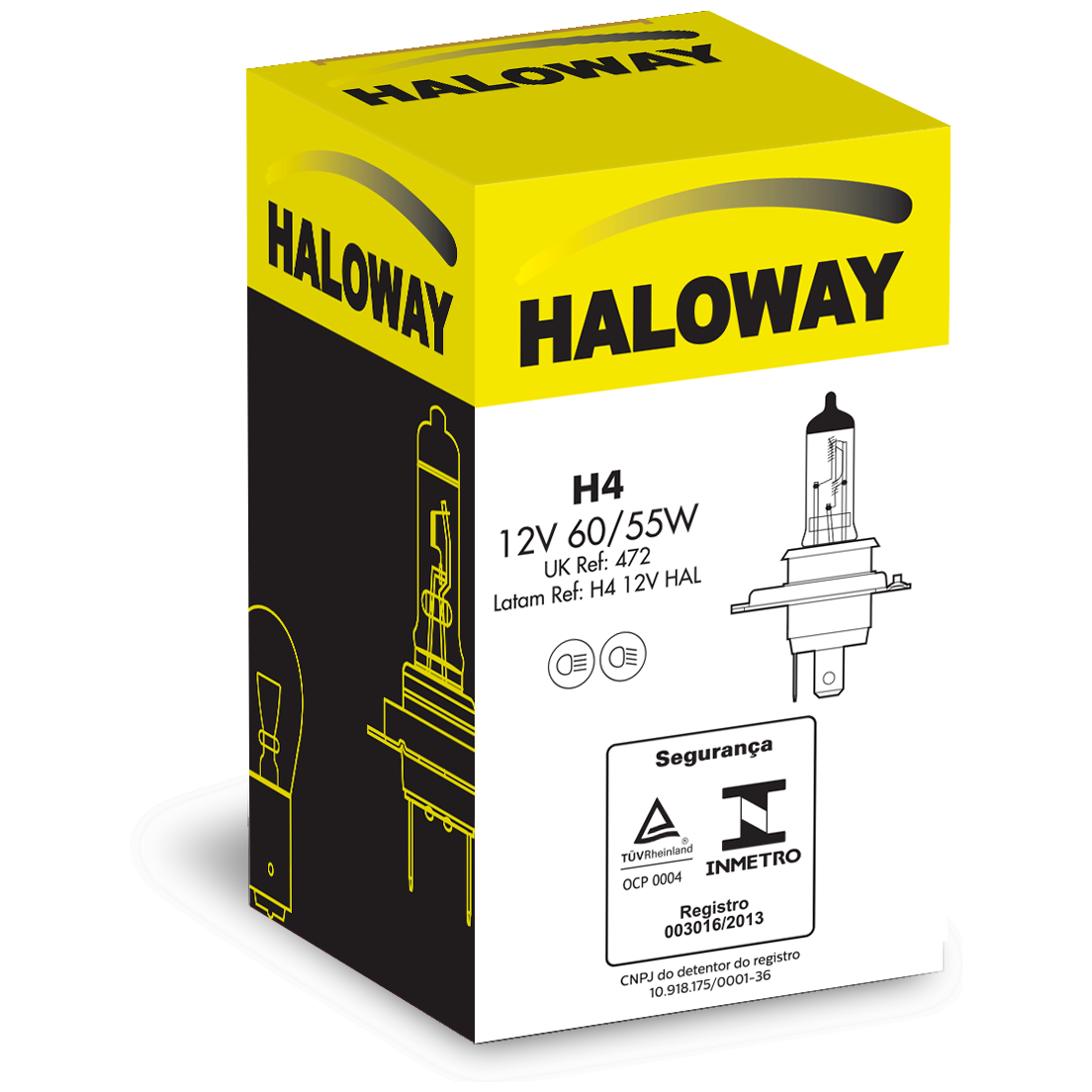 Lâmpada do Farol H4 12V - Haloway - H4 12V HAL