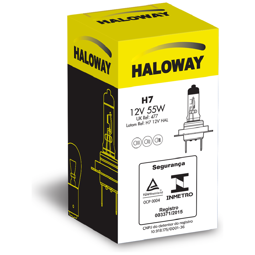 Lâmpada do Farol H7 12V - Haloway - H7 12V HAL