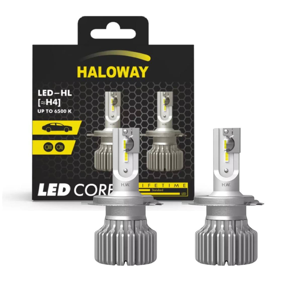 Par Lâmpada LED do Farol H4 12V 6500K HWC - Haloway - LED H4 HWC