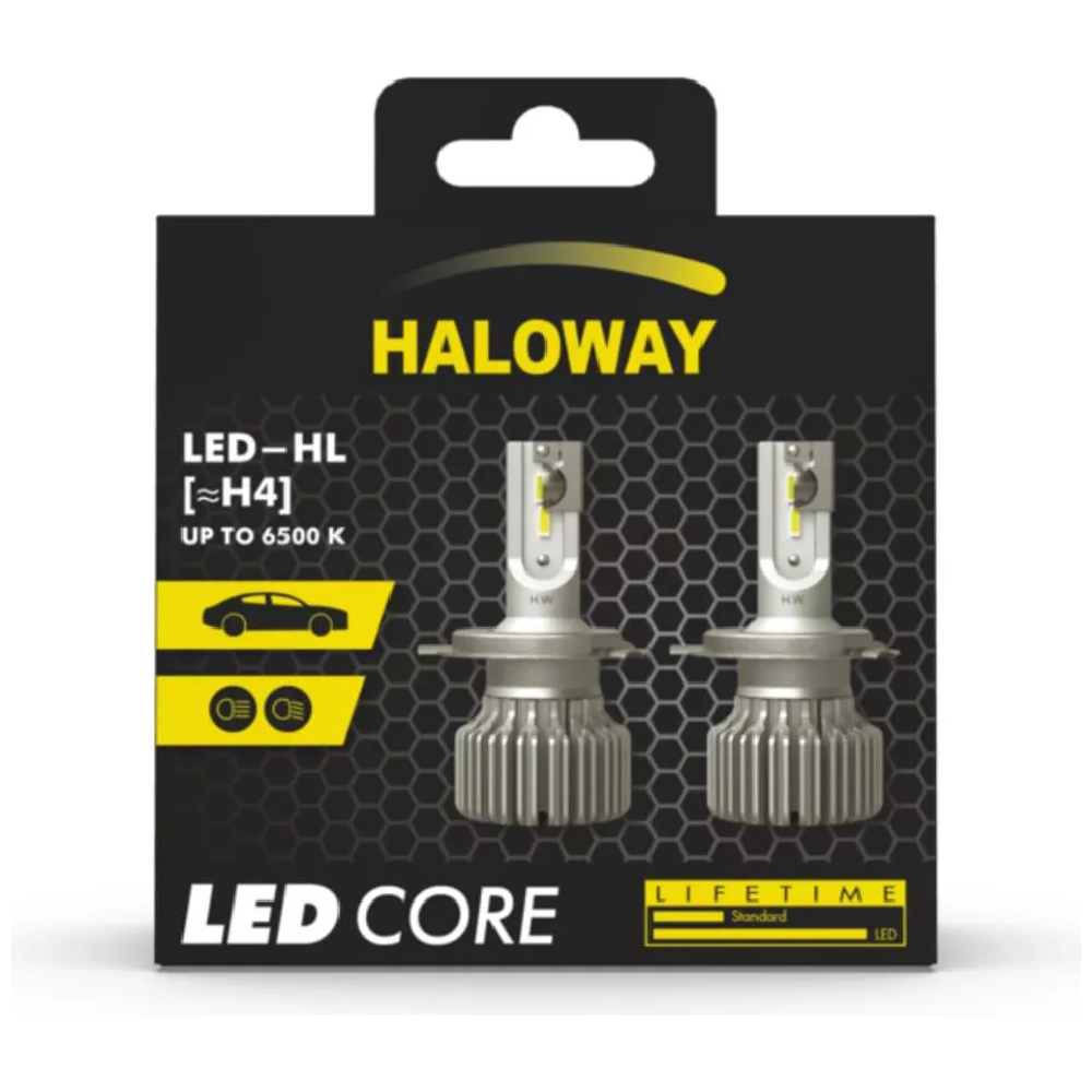 Par Lâmpada LED do Farol H4 12V 6500K HWC - Haloway - LED H4 HWC