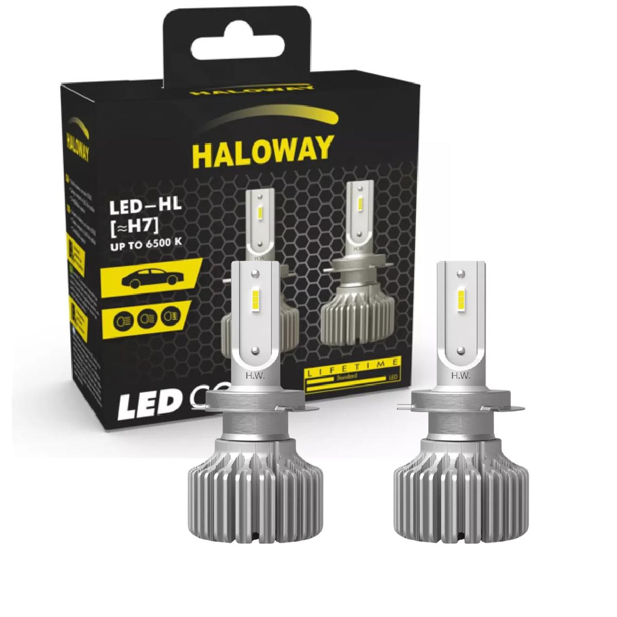 Par Lâmpada LED do Farol H7 12V 6500K HWC - Haloway - LED H7 HWC