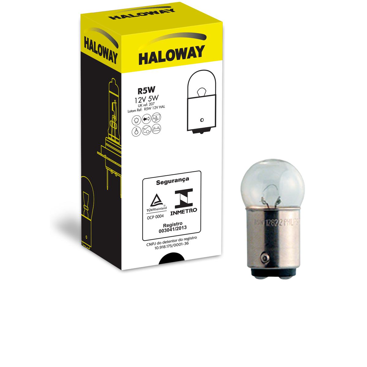 Lâmpada Freio/Lanterna R5W 12V 67 5W - Haloway - R5W 12V HAL