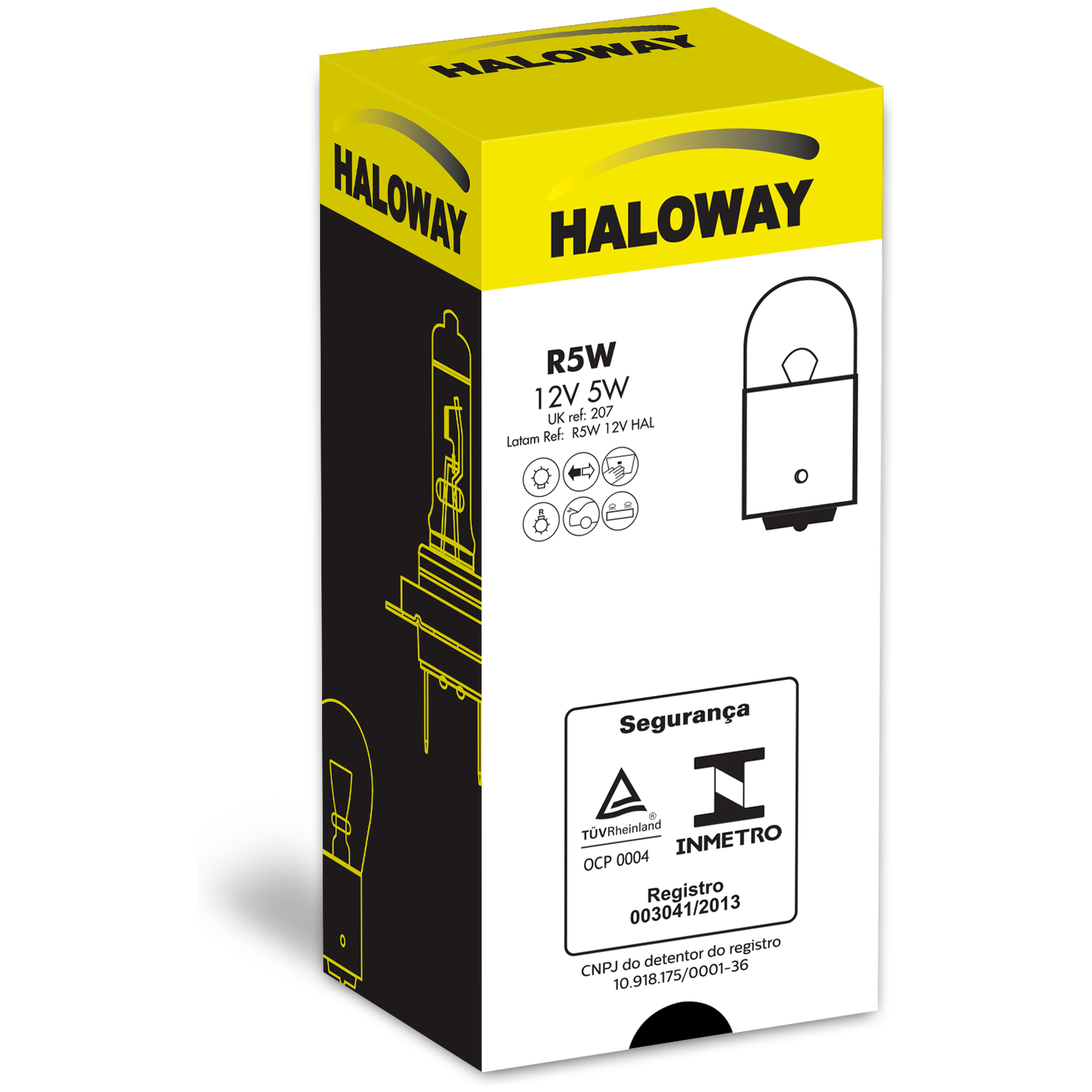 Lâmpada Freio/Lanterna R5W 12V 67 5W - Haloway - R5W 12V HAL