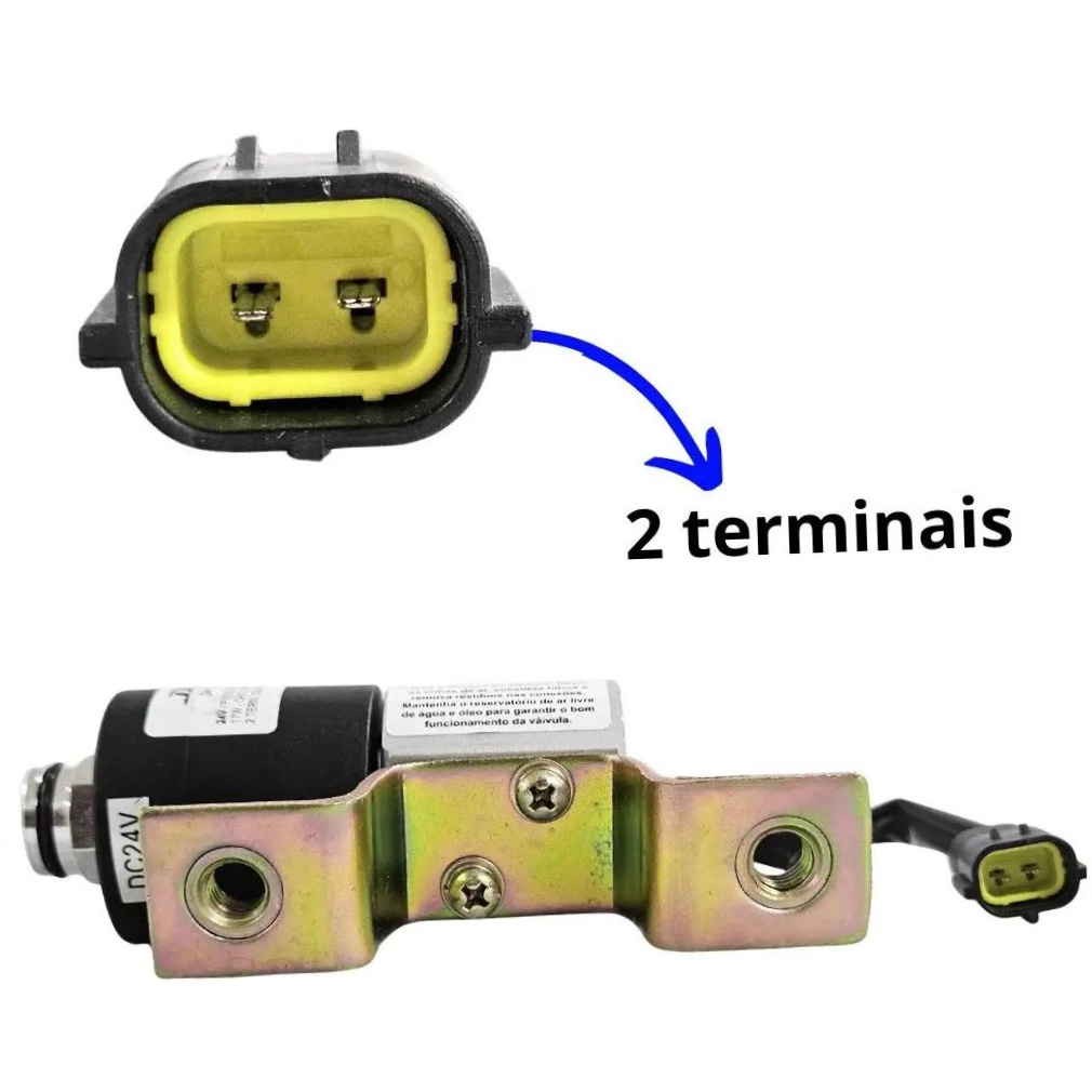 Válvula Solenoide 24v Freio Motor Reduzida para Caminhões - DNI - 7052