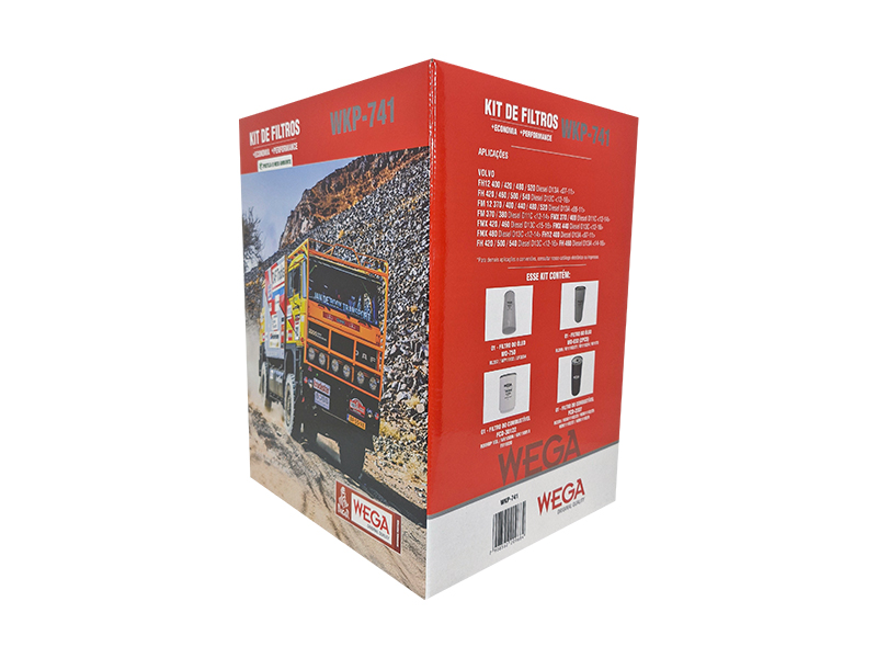 Kit Troca Filtro Óleo 1 Comb Volvo FH FH12 FM FM12 FMX D11C D13A D13C 11L 13L 07/16 - Wega - WKP-741