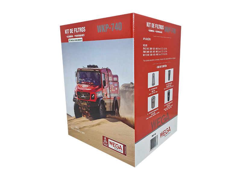Kit Troca Completa Filtros Óleo 2 Combustível para Volvo FH12 FM12 NH12 D12D 03/06 - Wega - WKP-740