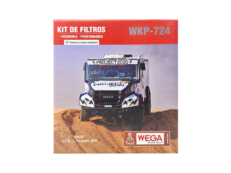 Kit Filtro Óleo 2x Comb MB Accelo 815 1016 1313 1316 Atego 1419 1719 OM924LA 17/24 - Wega - WKP-724