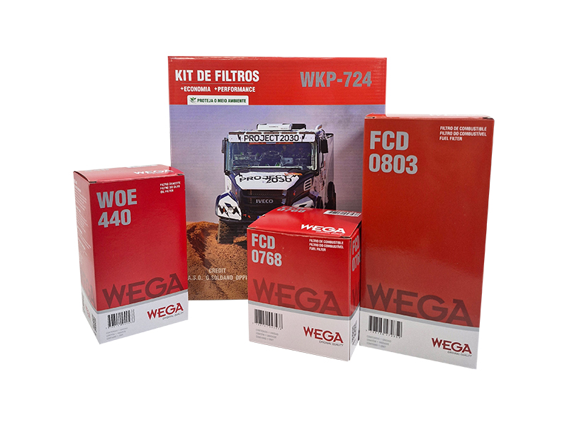 Kit Filtro Óleo 2x Comb MB Accelo 815 1016 1313 1316 Atego 1419 1719 OM924LA 17/24 - Wega - WKP-724