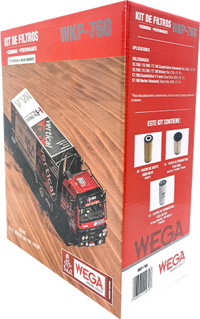 Kit Troca Filtros Óleo 2 Combustível Ref Constellation Worker Man D08 12/17 - Wega - WKP-760