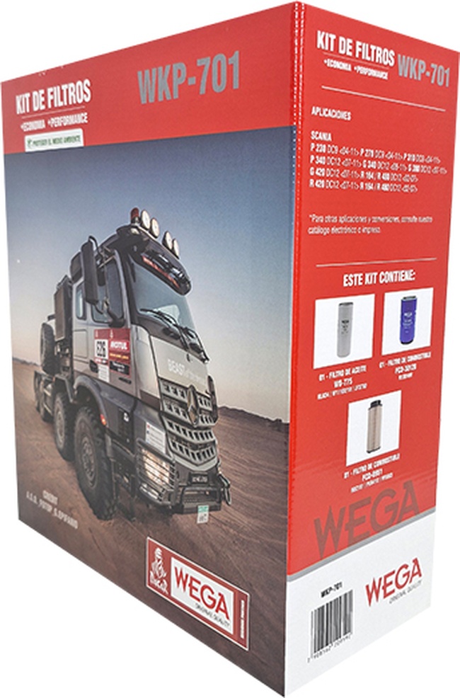 Kit Filtro Óleo 2 Comb Ref Scania G340 380 420 P230 270 310 340 R164 420 02/11 - Wega - WKP-701