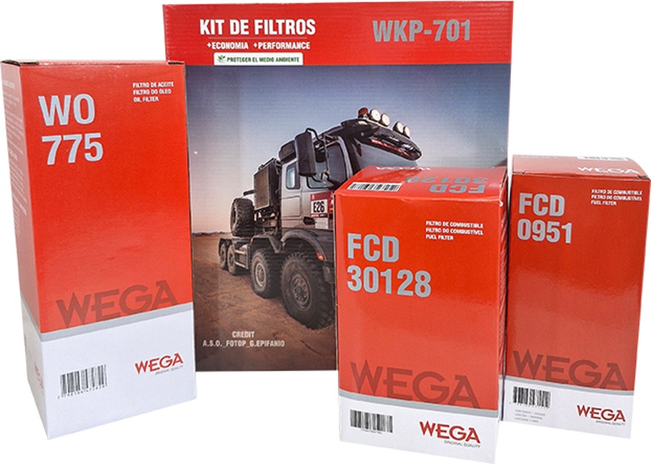 Kit Filtro Óleo 2 Comb Ref Scania G340 380 420 P230 270 310 340 R164 420 02/11 - Wega - WKP-701