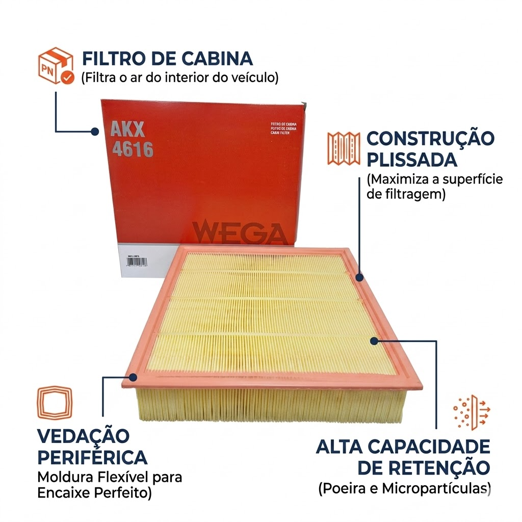 FIltro de Ar Condicionado Cabine - Wega - AKX-4616