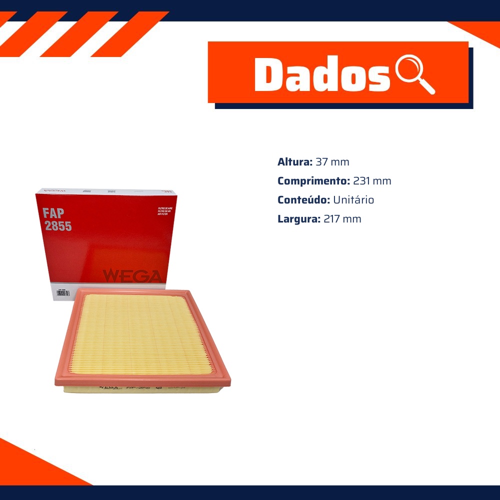 Filtro de Ar do Motor - Wega - FAP-2855