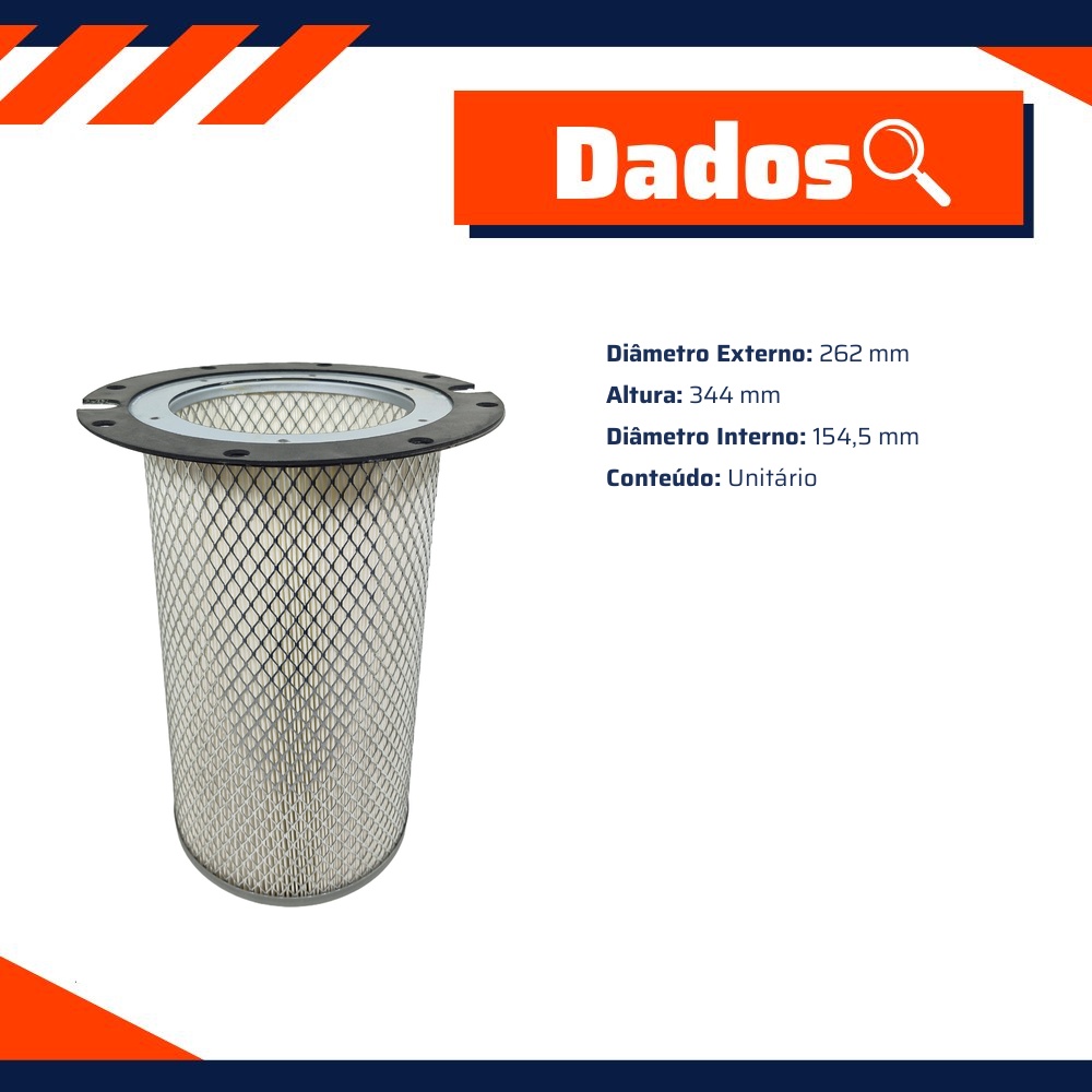 Filtro de Ar Secundário do Motor - Wega - WAP-631/S