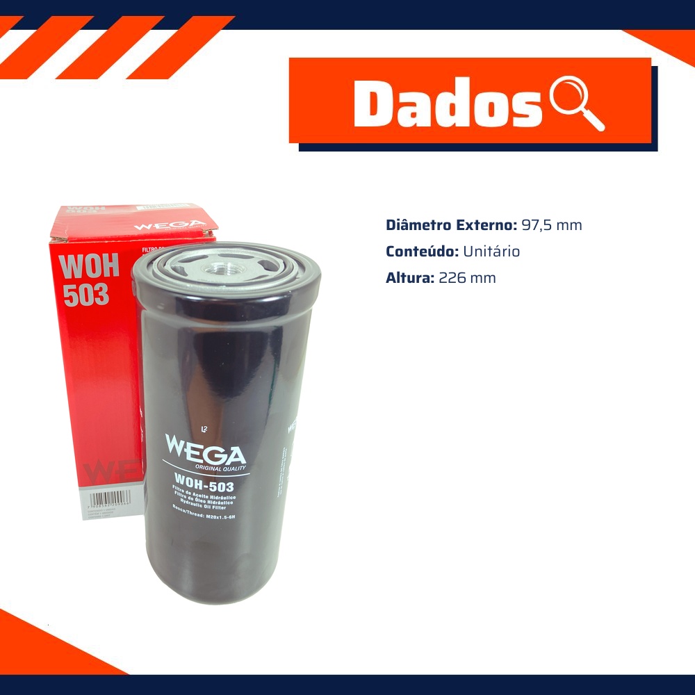 Filtro de Óleo Hidráulico - Wega - WOH-503