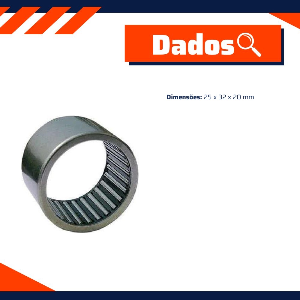 Rolamento de Agulhas 25 x 32 x 20 mm - Cobra Automotiva - HK-2520 C