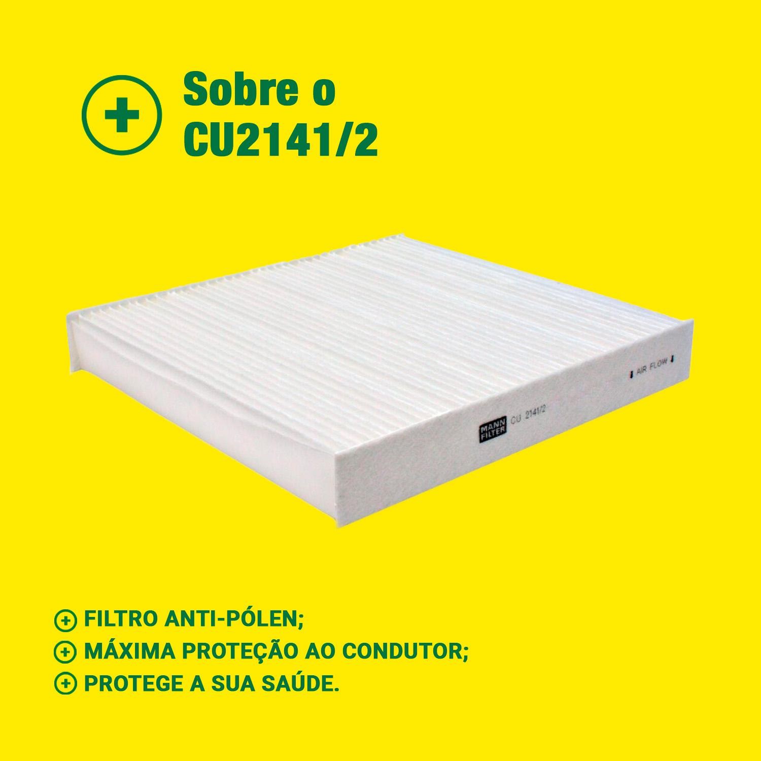 FIltro de Ar Condicionado Cabine - Mann-Filter - CU2141