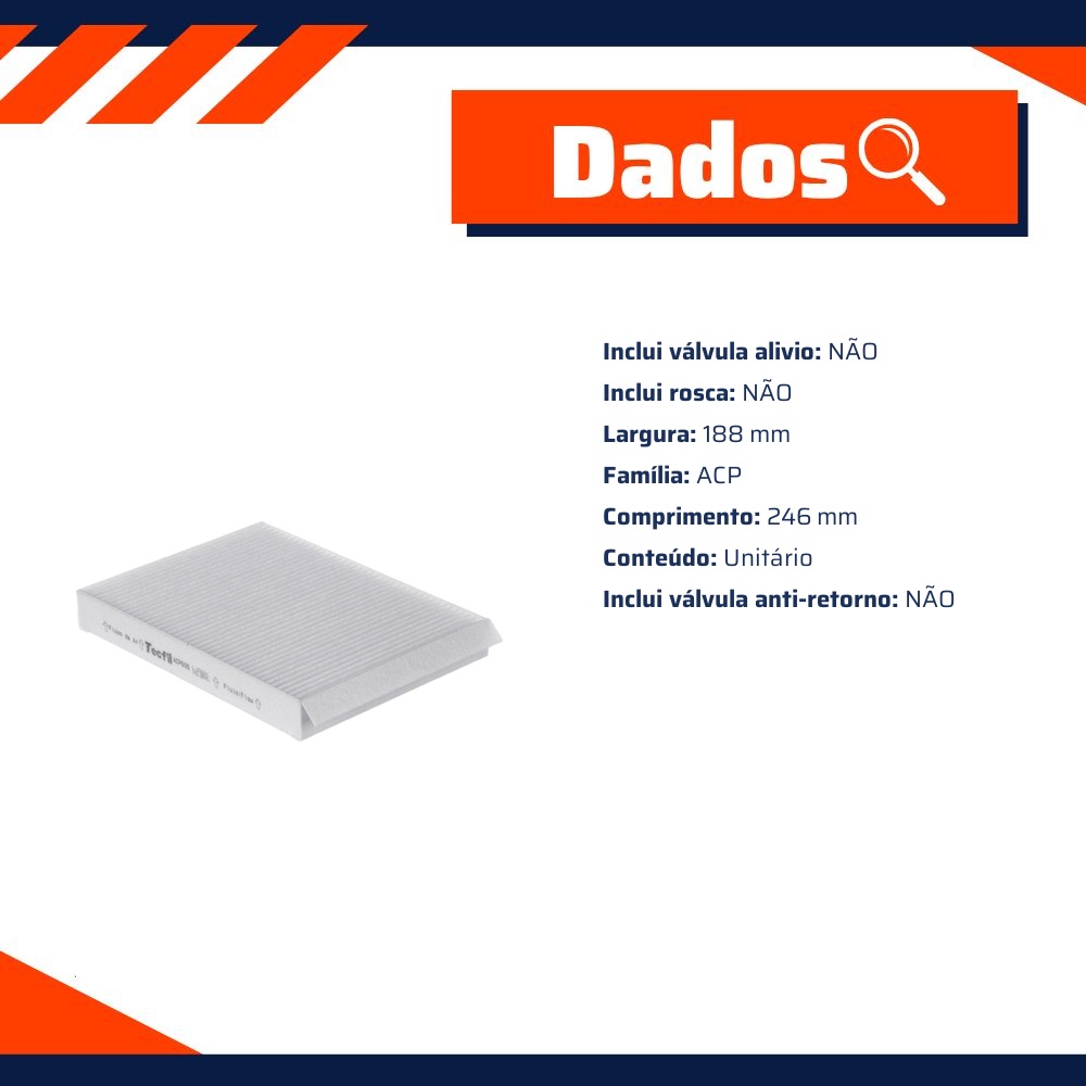 FIltro de Ar Condicionado Cabine - Tecfil - ACP605